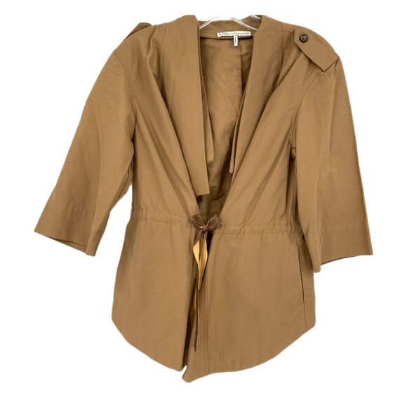French Connection Tan Short Sleeve Cardigan | Pullover Style - Picture 1 of 6